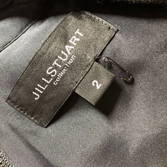 Womens Jill Stuart Black Shimmer Mock Neck Retro Mod Shift Mini Dress size 2 - Picture 7 of 8